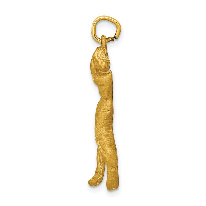 Million Charms 14K Yellow Gold Themed Male Golfer Charm