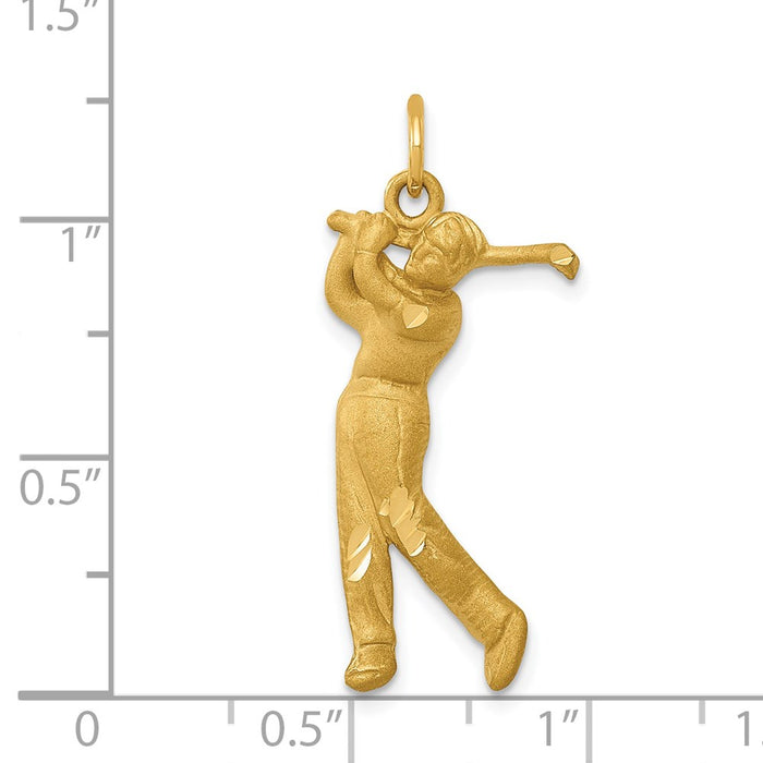 Million Charms 14K Yellow Gold Themed Male Golfer Charm