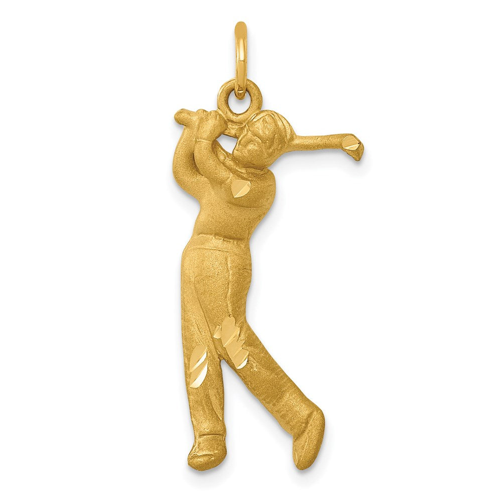 Million Charms 14K Yellow Gold Themed Male Golfer Charm