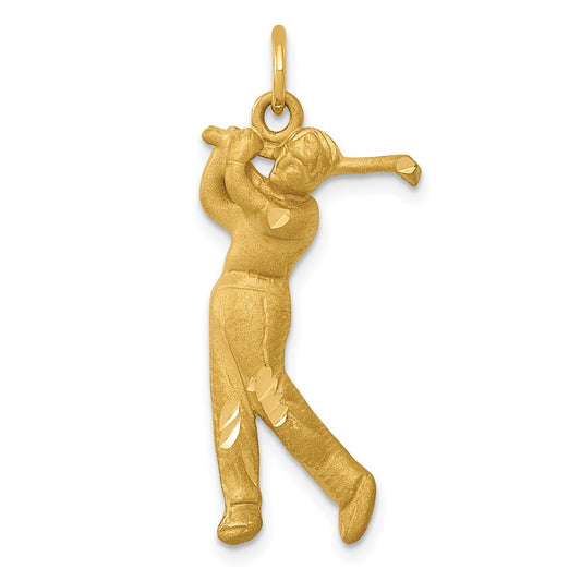 Million Charms 14K Yellow Gold Themed Male Golfer Charm