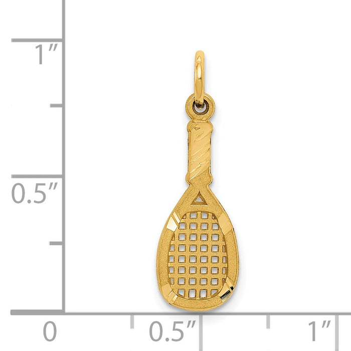 Million Charms 14K Yellow Gold Themed Sports Tennis Racquet Charm