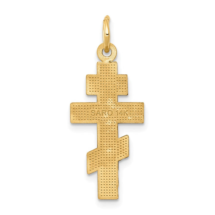 Million Charms 14K Yellow Gold Themed Eastern Orthodox Relgious Cross Charm