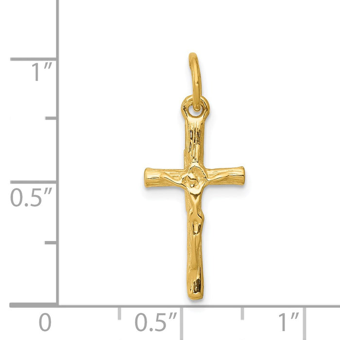 Million Charms 14K Yellow Gold Themed Relgious Crucifix Charm