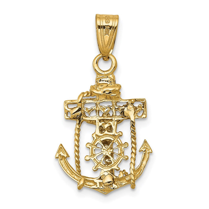 Million Charms 14K Two-Tone Mariners Relgious Cross Pendant