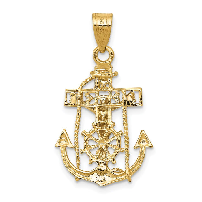 Million Charms 14K Two-Tone Mariners Relgious Cross Pendant