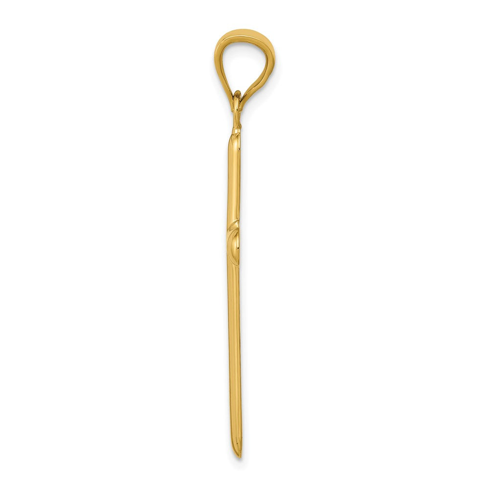 Million Charms 14K Yellow Gold Themed Polished Relgious Cross Pendant