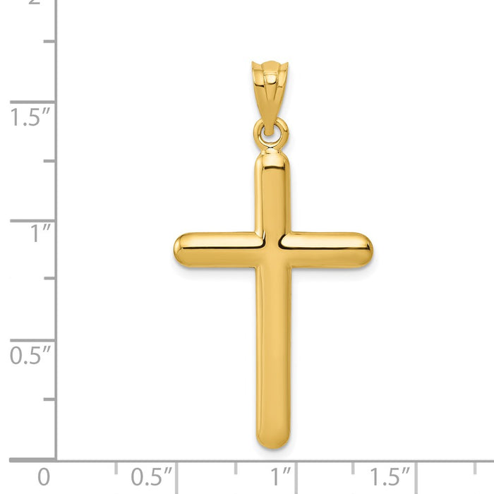 Million Charms 14K Yellow Gold Themed Polished Relgious Cross Pendant