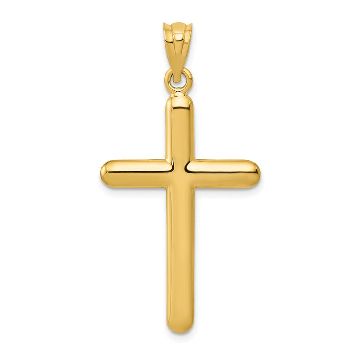 Million Charms 14K Yellow Gold Themed Polished Relgious Cross Pendant