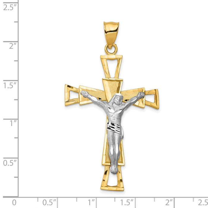 Million Charms 14K Two-Tone Relgious Crucifix Pendant