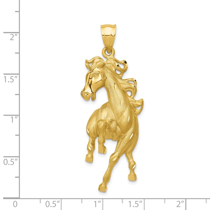 Million Charms 14K Yellow Gold Themed Horse Pendant