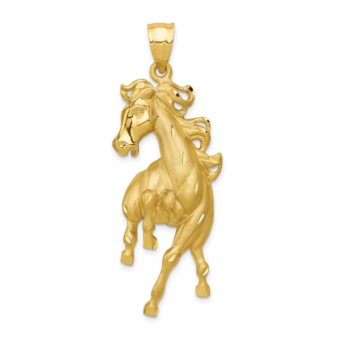 Million Charms 14K Yellow Gold Themed Horse Pendant