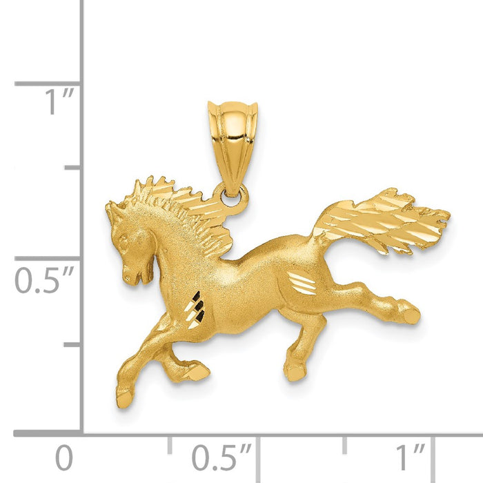 Million Charms 14K Yellow Gold Themed Horse Pendant