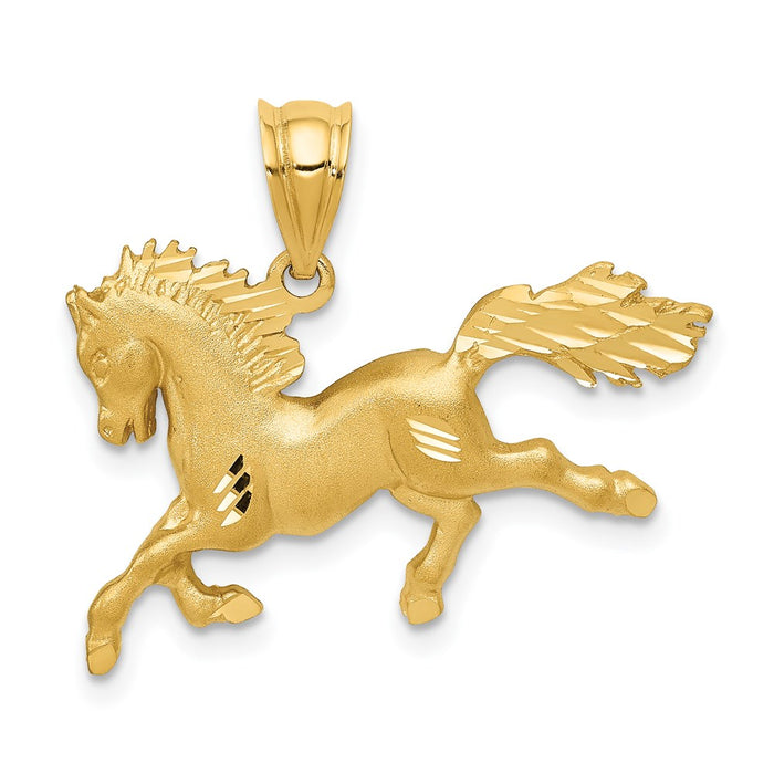 Million Charms 14K Yellow Gold Themed Horse Pendant