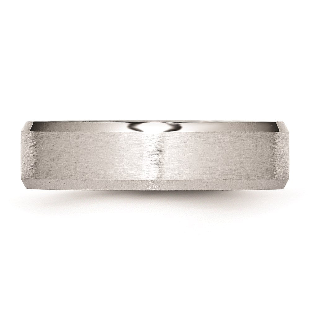 Unisex Fashion Jewelry, Chisel Brand Cobalt Beveled Edge Satin and Polished 6mm Ring Band