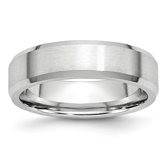 Unisex Fashion Jewelry, Chisel Brand Cobalt Beveled Edge Satin and Polished 6mm Ring Band