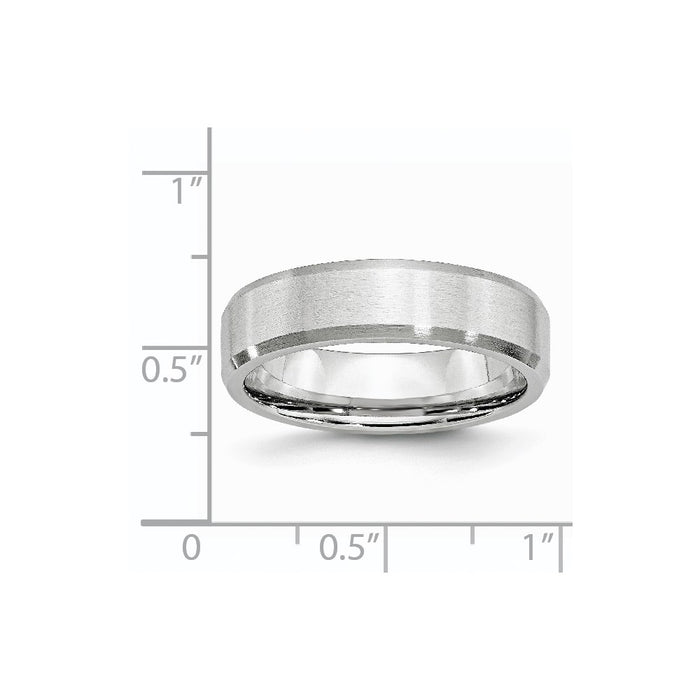 Unisex Fashion Jewelry, Chisel Brand Cobalt Beveled Edge Satin 6mm Ring Band