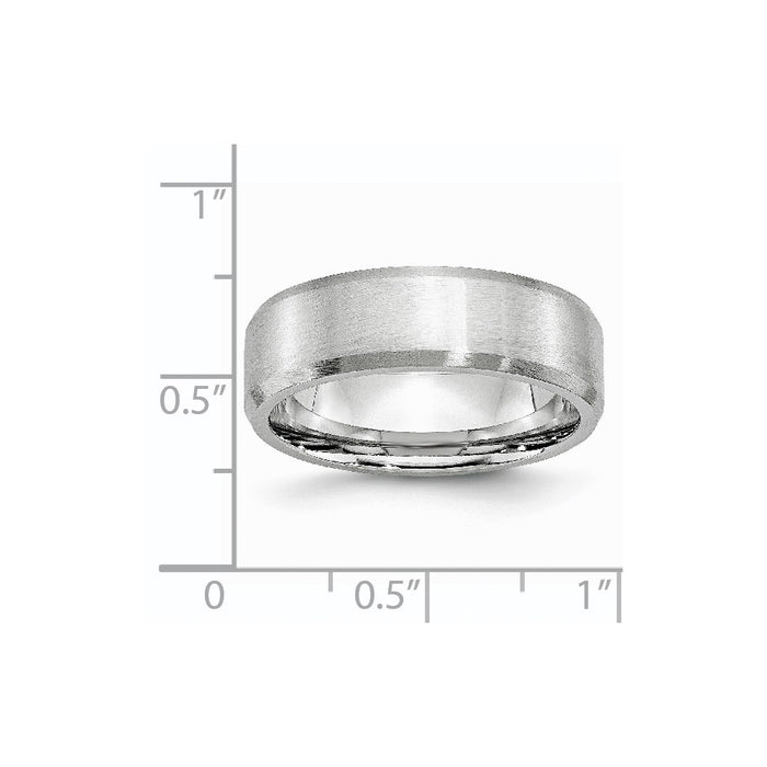 Unisex Fashion Jewelry, Chisel Brand Cobalt Beveled Edge Satin 7mm Ring Band