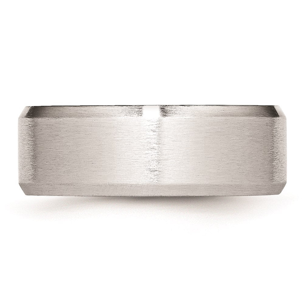 Unisex Fashion Jewelry, Chisel Brand Cobalt Beveled Edge Satin 8mm Ring Band