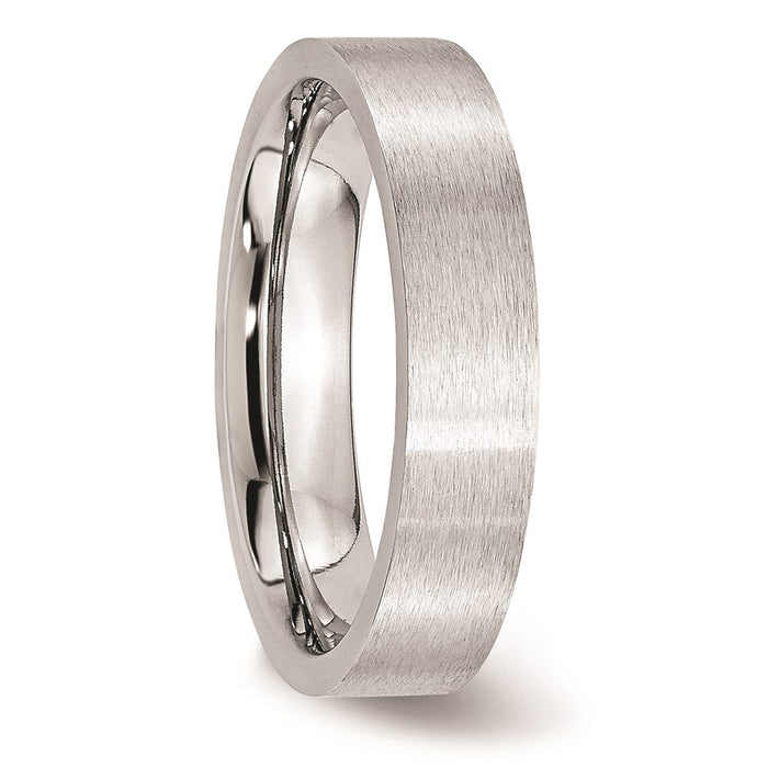 Unisex Fashion Jewelry, Chisel Brand Cobalt Flat Satin 5mm Ring Band