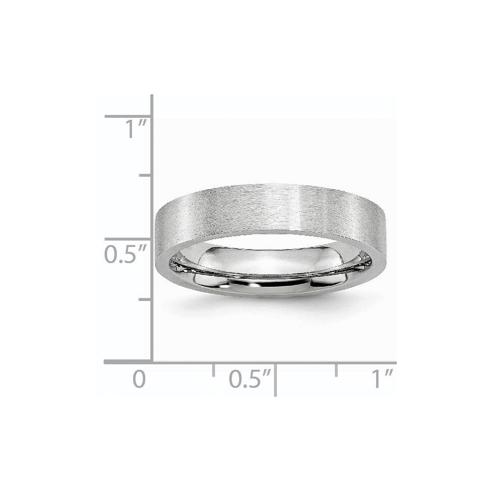 Unisex Fashion Jewelry, Chisel Brand Cobalt Flat Satin 5mm Ring Band
