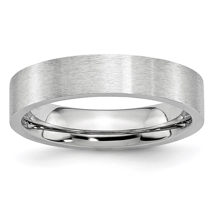 Unisex Fashion Jewelry, Chisel Brand Cobalt Flat Satin 5mm Ring Band
