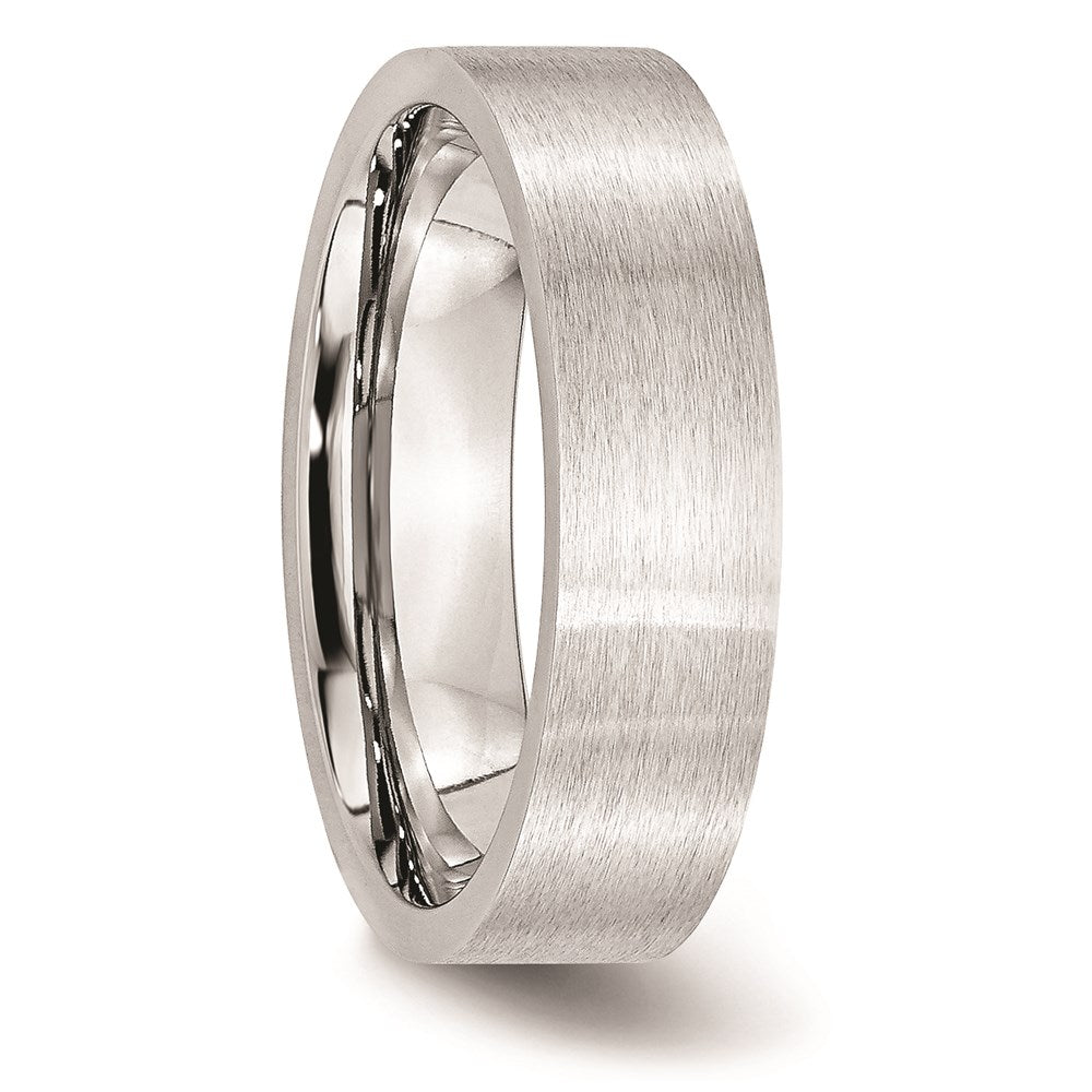 Unisex Fashion Jewelry, Chisel Brand Cobalt Flat Satin 6mm Ring Band