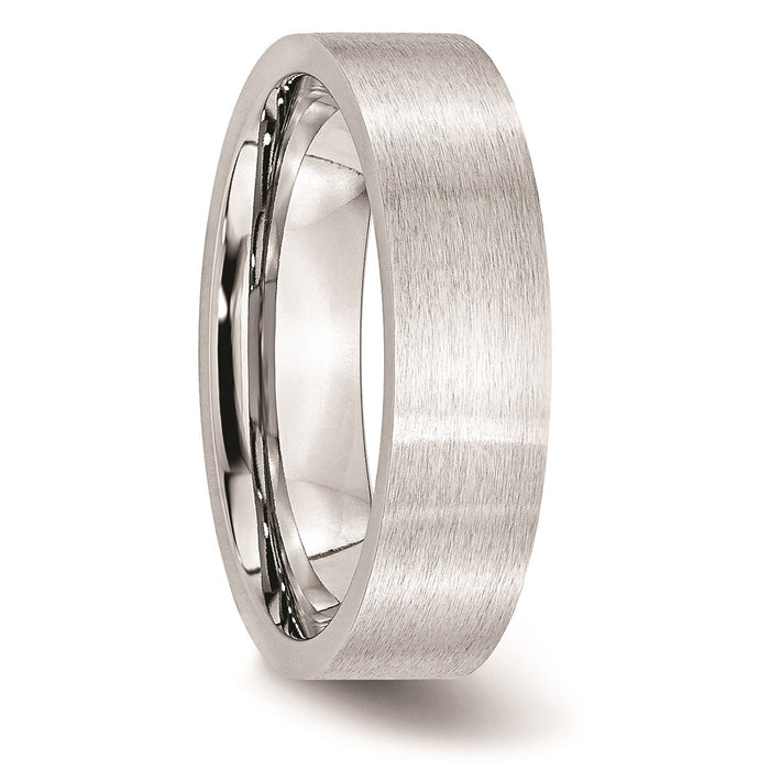 Unisex Fashion Jewelry, Chisel Brand Cobalt Flat Satin 6mm Ring Band