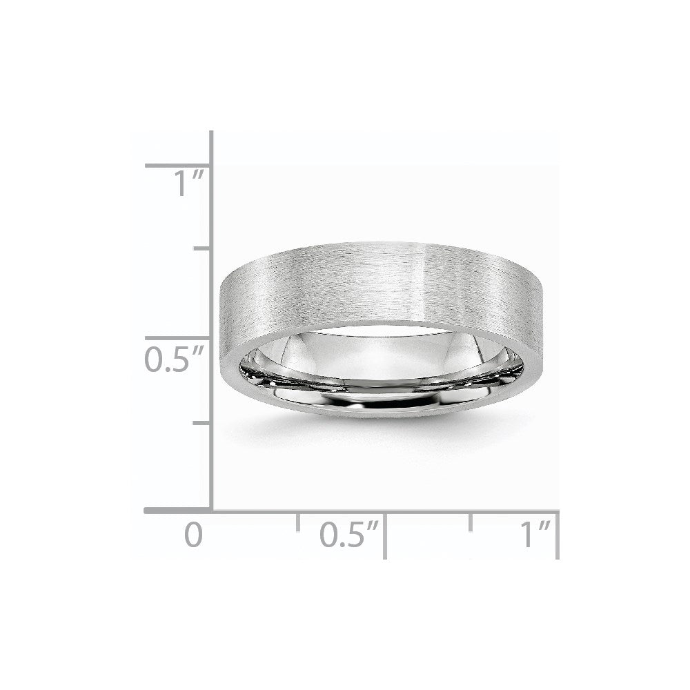 Unisex Fashion Jewelry, Chisel Brand Cobalt Flat Satin 6mm Ring Band