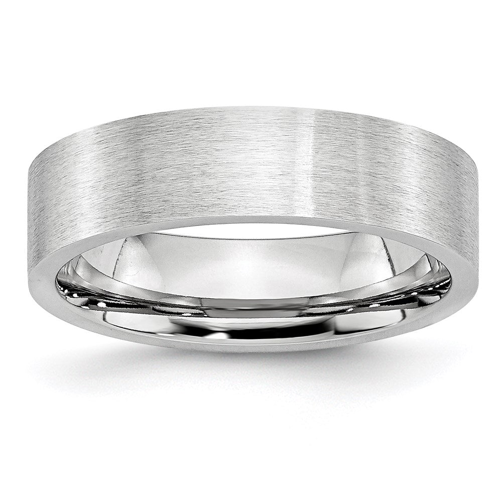 Unisex Fashion Jewelry, Chisel Brand Cobalt Flat Satin 6mm Ring Band