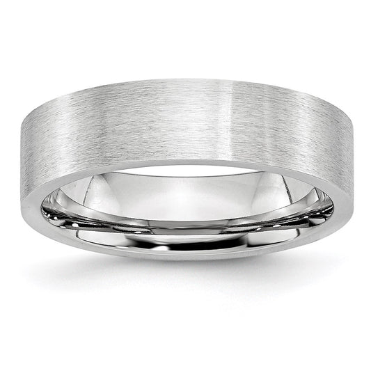 Unisex Fashion Jewelry, Chisel Brand Cobalt Flat Satin 6mm Ring Band