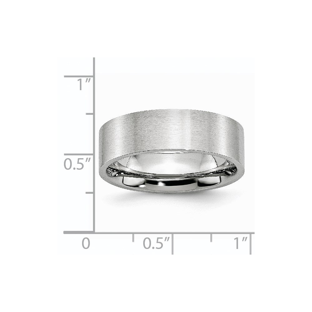 Unisex Fashion Jewelry, Chisel Brand Cobalt Flat Satin 7mm Ring Band
