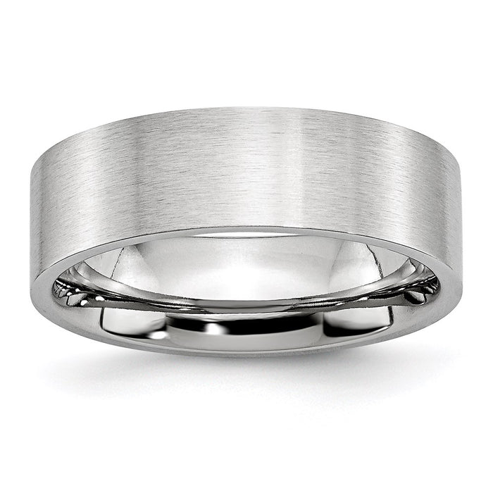 Unisex Fashion Jewelry, Chisel Brand Cobalt Flat Satin 7mm Ring Band