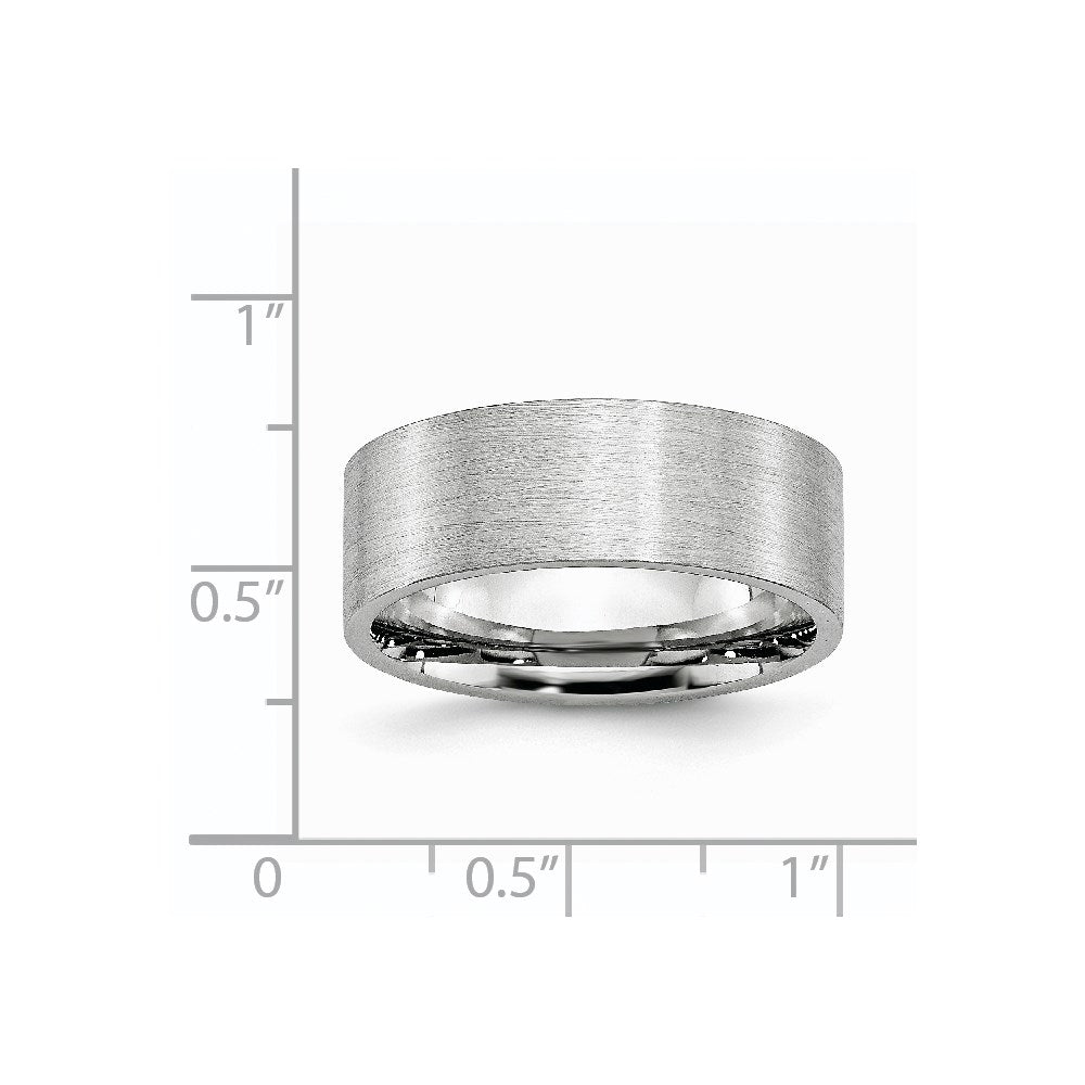 Unisex Fashion Jewelry, Chisel Brand Cobalt Flat Satin 8mm Ring Band