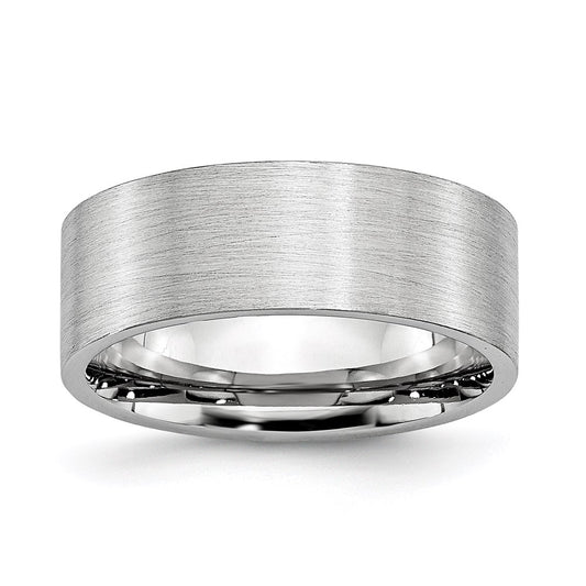 Unisex Fashion Jewelry, Chisel Brand Cobalt Flat Satin 8mm Ring Band