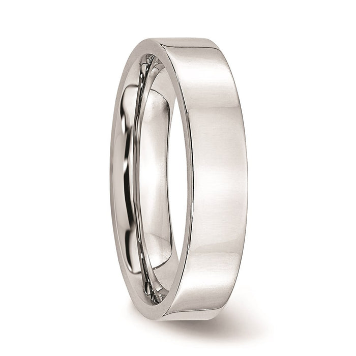 Unisex Fashion Jewelry, Chisel Brand Cobalt Flat Polished 5mm Ring Band