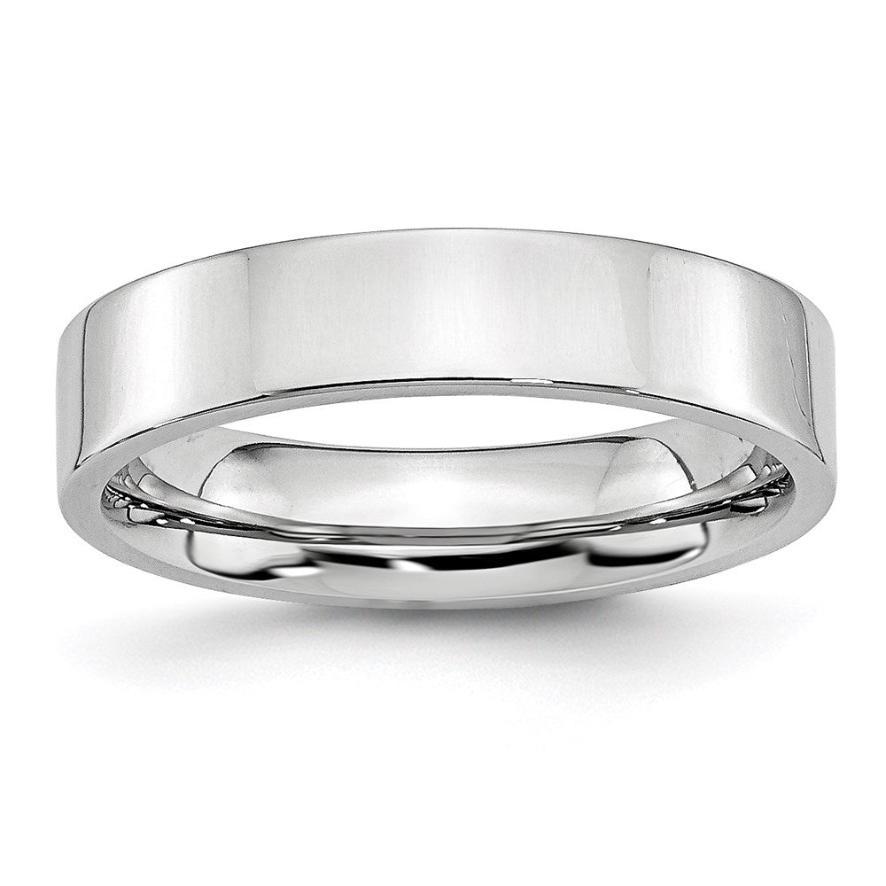 Unisex Fashion Jewelry, Chisel Brand Cobalt Flat Polished 5mm Ring Band
