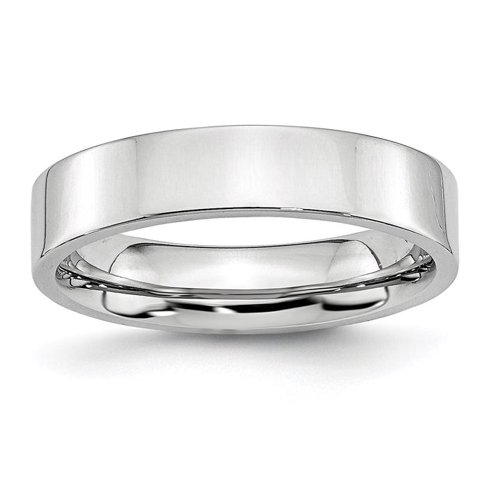 Unisex Fashion Jewelry, Chisel Brand Cobalt Flat Polished 5mm Ring Band