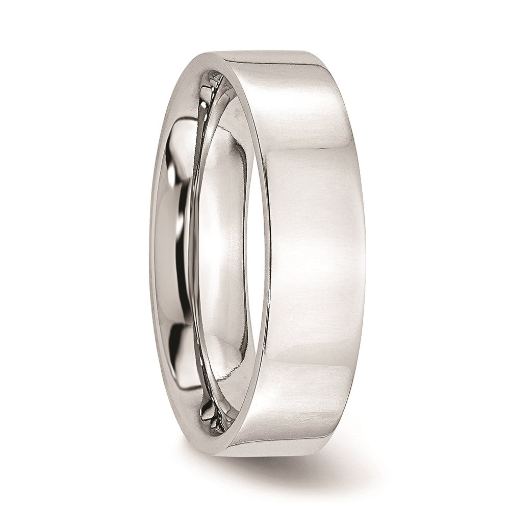 Unisex Fashion Jewelry, Chisel Brand Cobalt Flat Polished 6mm Ring Band