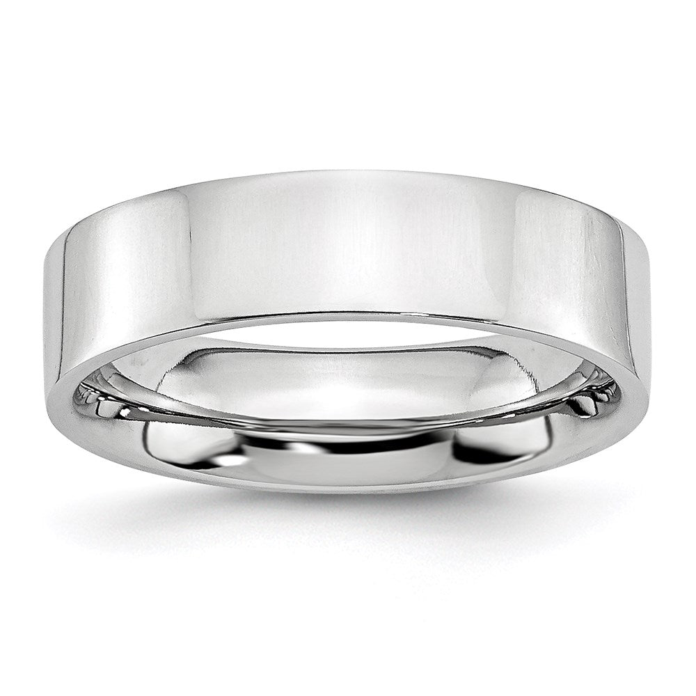 Unisex Fashion Jewelry, Chisel Brand Cobalt Flat Polished 6mm Ring Band