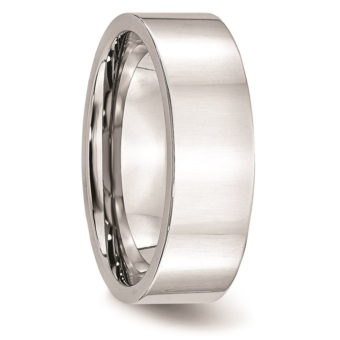 Unisex Fashion Jewelry, Chisel Brand Cobalt Flat Polished 7mm Ring Band