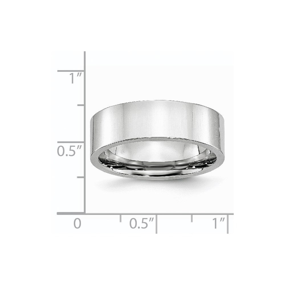 Unisex Fashion Jewelry, Chisel Brand Cobalt Flat Polished 7mm Ring Band