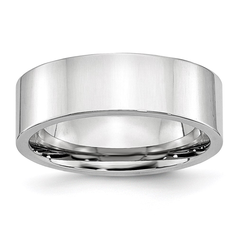 Unisex Fashion Jewelry, Chisel Brand Cobalt Flat Polished 7mm Ring Band