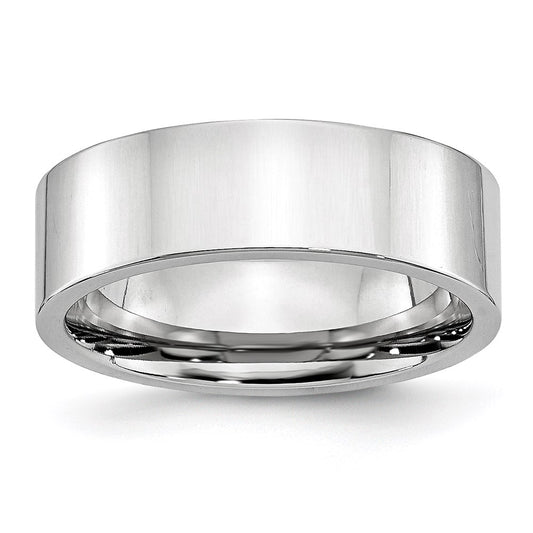 Unisex Fashion Jewelry, Chisel Brand Cobalt Flat Polished 7mm Ring Band