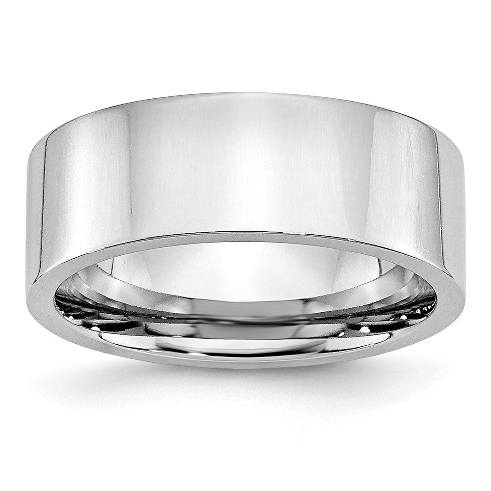 Unisex Fashion Jewelry, Chisel Brand Cobalt Flat Polished 8mm Ring Band