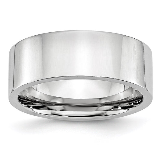 Unisex Fashion Jewelry, Chisel Brand Cobalt Flat Polished 8mm Ring Band