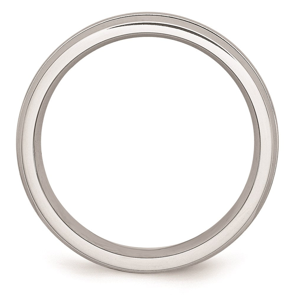 Unisex Fashion Jewelry, Chisel Brand Cobalt Polished and Satin Grooved 6mm Ring Band