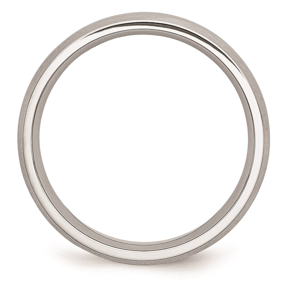 Unisex Fashion Jewelry, Chisel Brand Cobalt Satin and Polished Grooved 6mm Ring Band