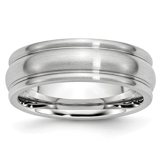 Unisex Fashion Jewelry, Chisel Brand Cobalt Satin 7mm Rounded Edge Ring Band