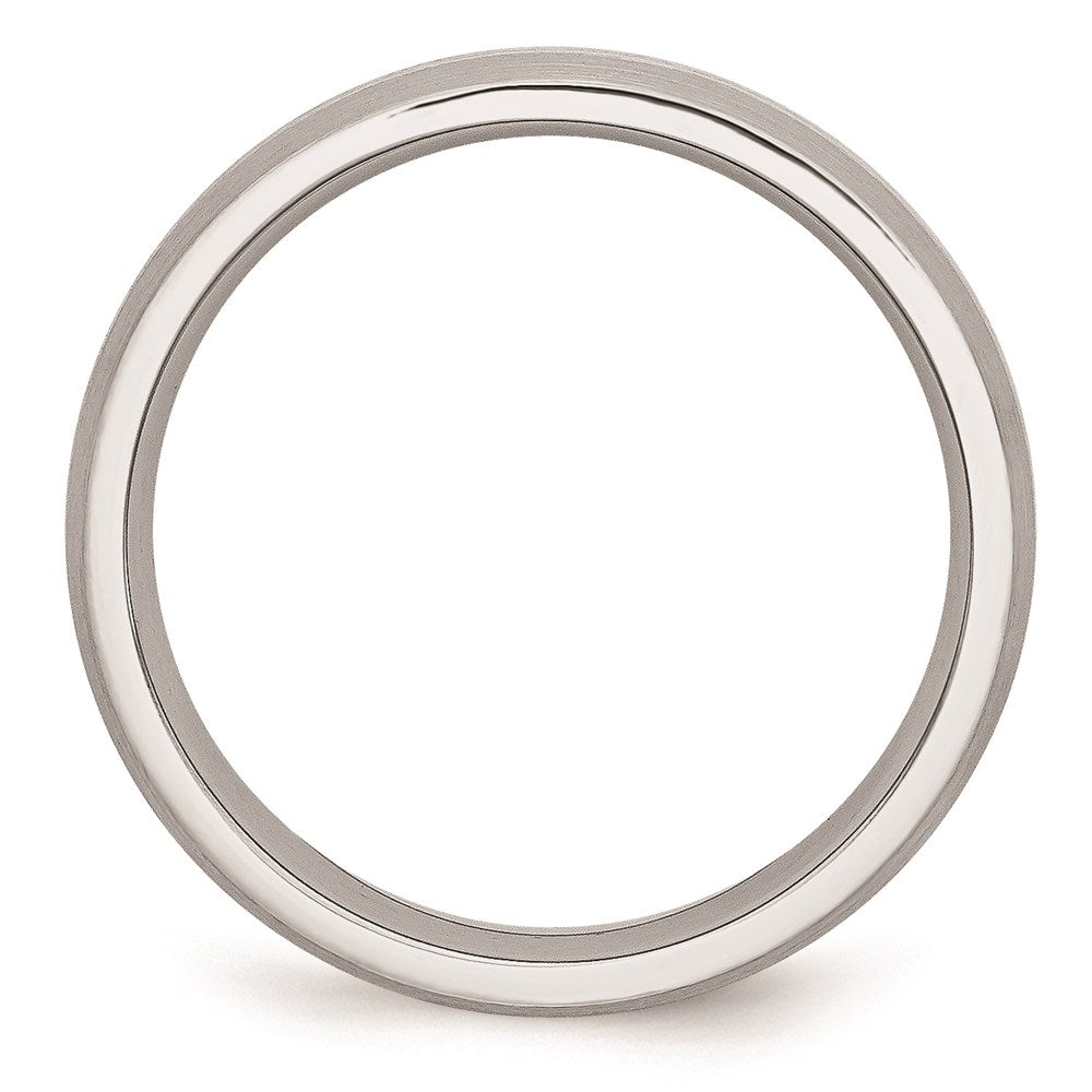 Unisex Fashion Jewelry, Chisel Brand Cobalt Sterling Silver Inlay Satin 6mm Ring Band