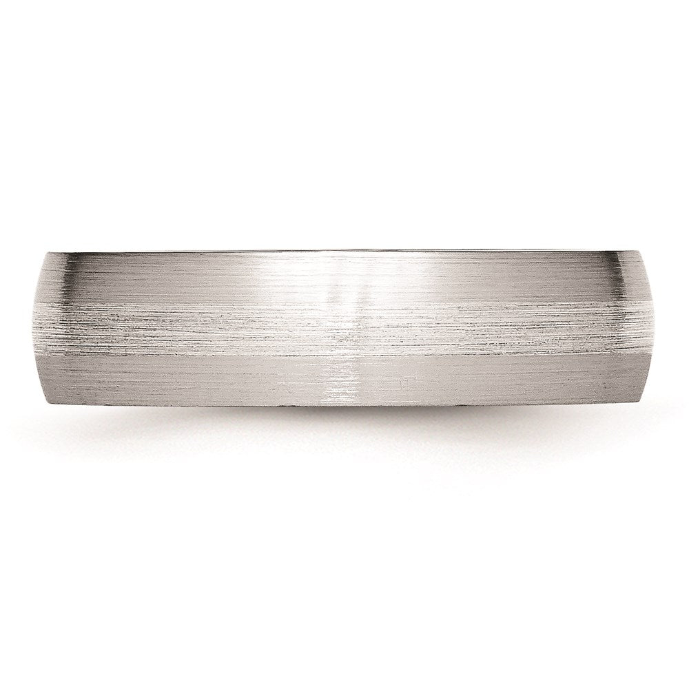 Unisex Fashion Jewelry, Chisel Brand Cobalt Sterling Silver Inlay Satin 6mm Ring Band